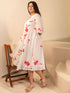 Off White Dobby Georgette Tie & Dye Fit & Flare Dress